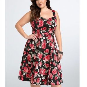 Torrid Floral cutout swing dress size 16